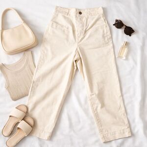 BDG Urban Outfitters Cream High Rise Straight Leg Minimalist Pants 4